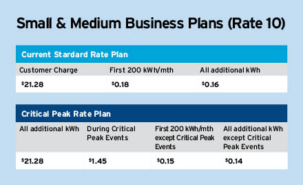 Small and Medium Business Plans Rate 10 Critical Peak Pricing