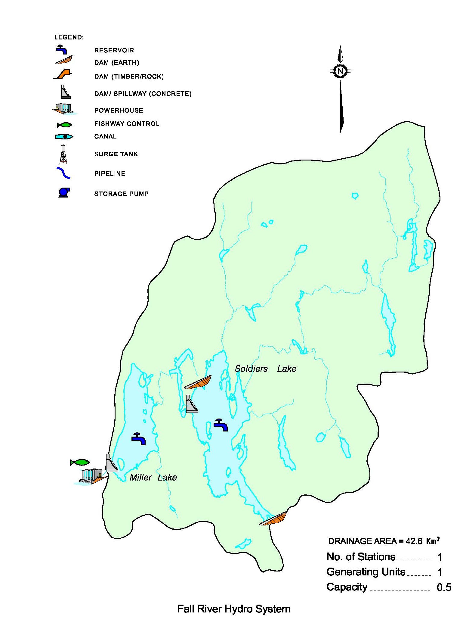 Fall River watershed map