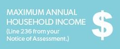 maximum annual household income